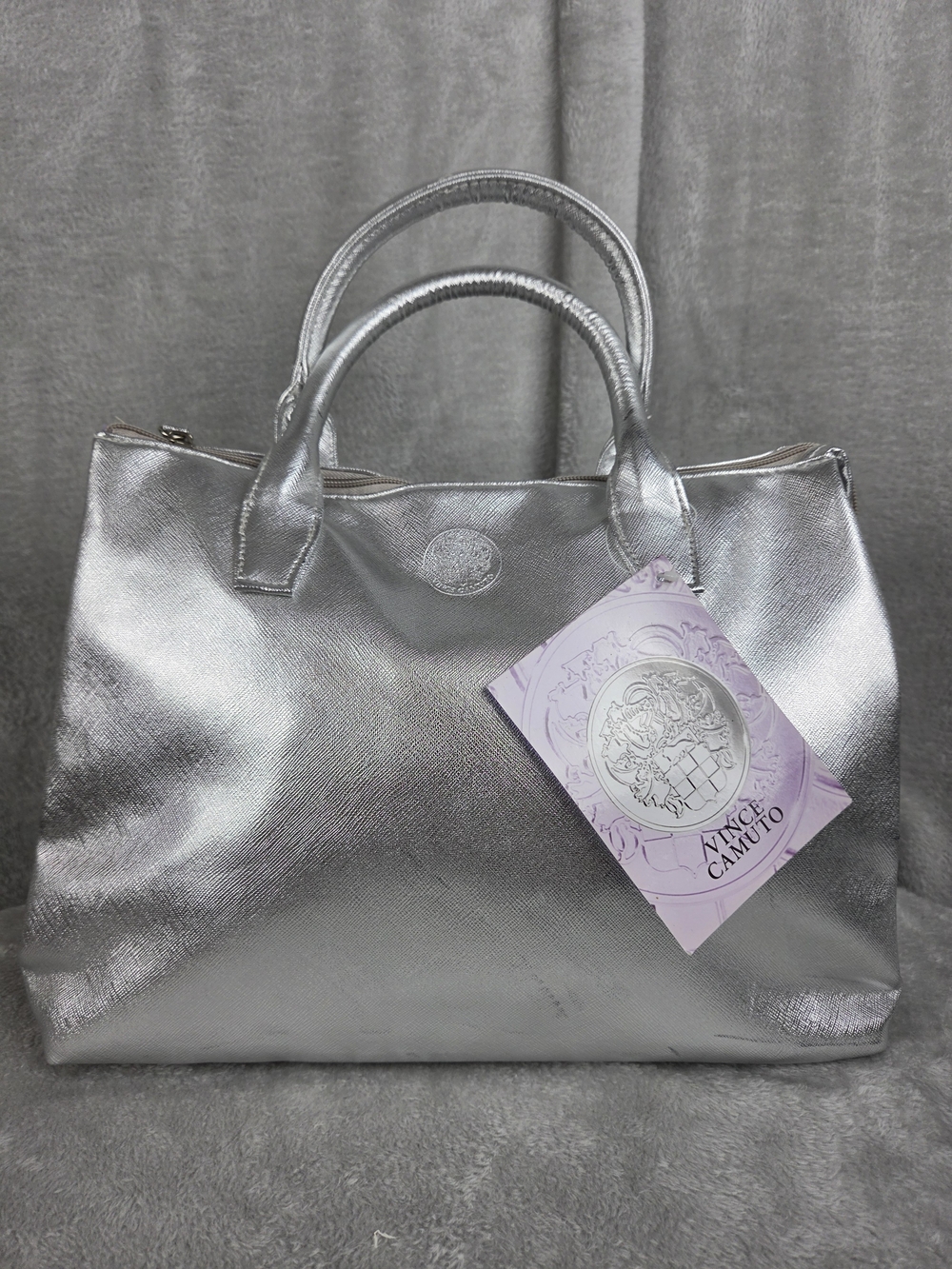 Vince Camuto Metallic Silver Tote